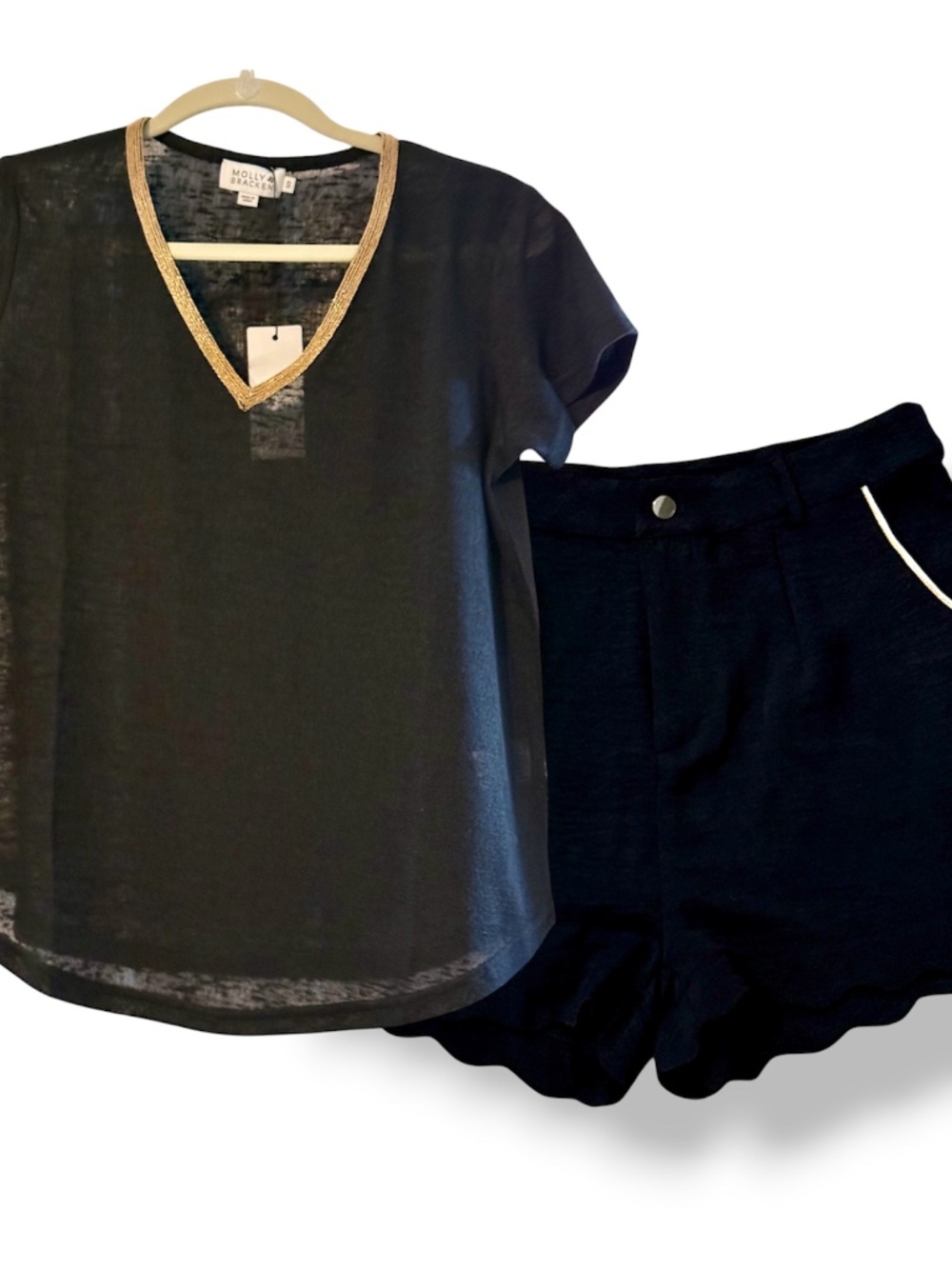 NWT 2 Piece Short Set by Molly Bracken (S top M shorts)